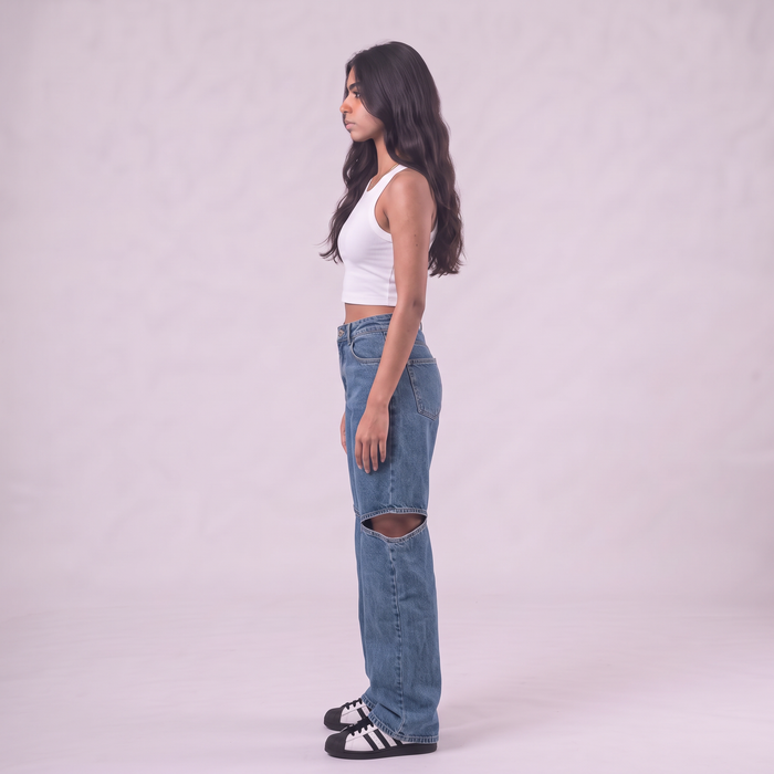 Maison de Chris Cut Out Denim Pants