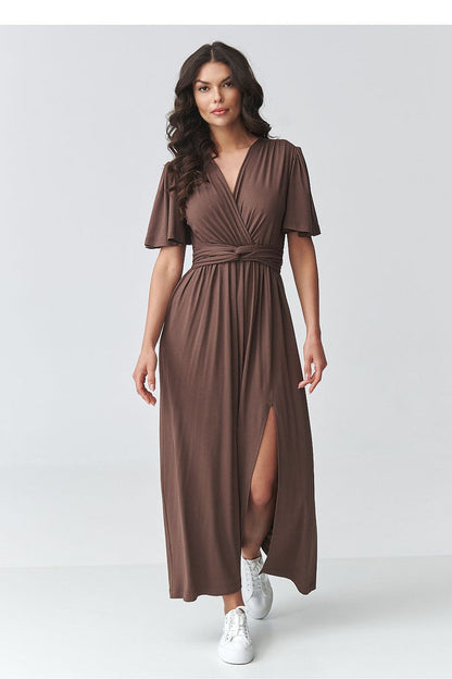 Makadamia Stylish Brown Maxi Dress for Everyday Wear brown - Dresses