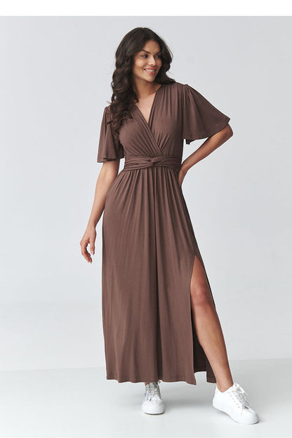Makadamia Stylish Brown Maxi Dress for Everyday Wear - Dresses