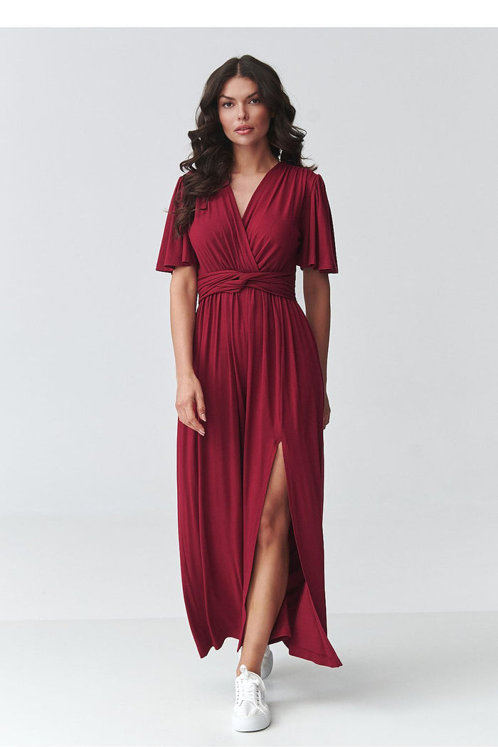 Makadamia Stylish Brown Maxi Dress for Everyday Wear red - Dresses