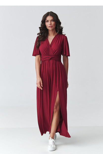 Makadamia Stylish Brown Maxi Dress for Everyday Wear red - Dresses