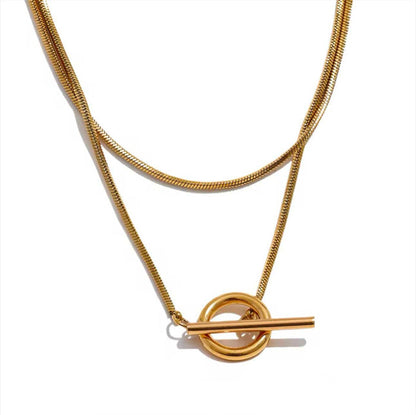 Matilda Luxe 18k Gold Plated Wraparound T Bar Necklace - Necklace