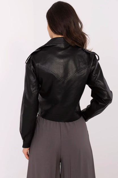 MBM Trendy Cropped Biker Jacket for Stylish Women - Jackets