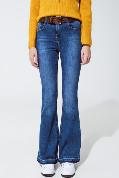 Medium blue skinny flared jeanss - Denim