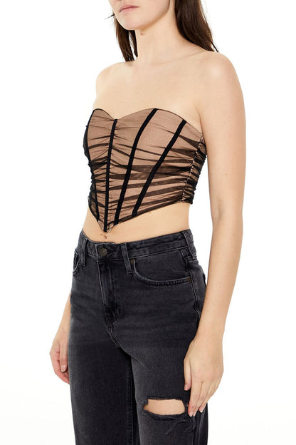 Mesh Corset Tube Top