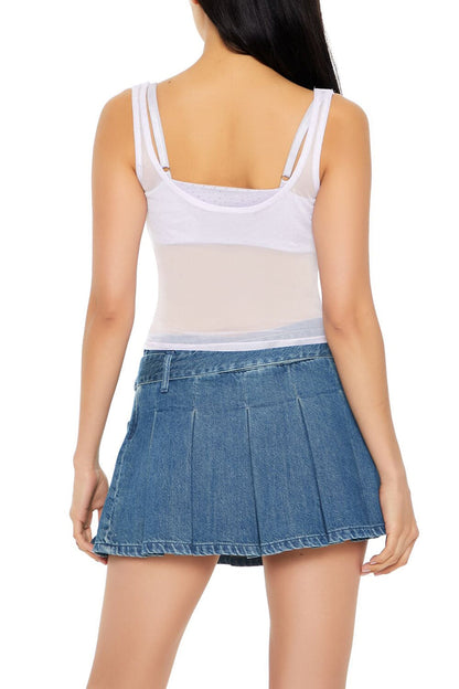 Mesh Rhinestone Combo Top