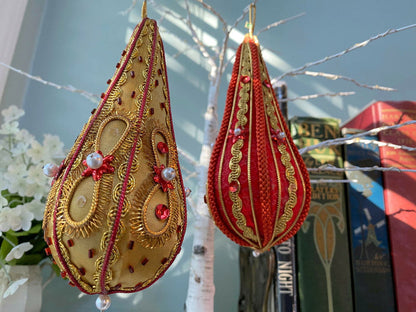 Midcentury Beaded Christmas Ornaments at Duckwells