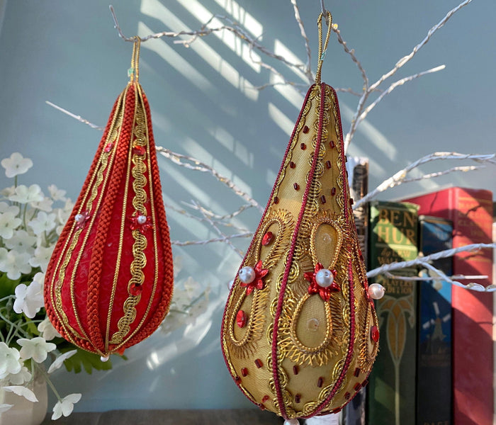 Midcentury Beaded Christmas Ornaments at Duckwells