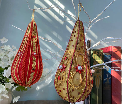 Midcentury Beaded Christmas Ornaments at Duckwells