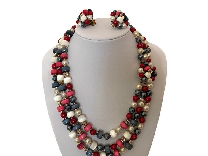 Midcentury Beaded Jewelry Set at Duckwells