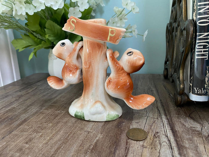 Midcentury Ceramic Chipmunk Salt and Pepper Shaker Set at Duckwells