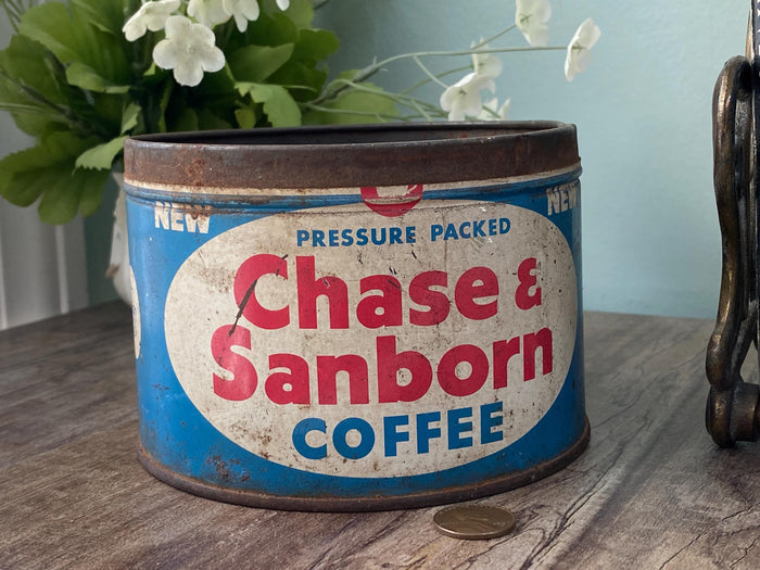 Midcentury Chase & Sanborn Coffee Tin Can at Duckwells