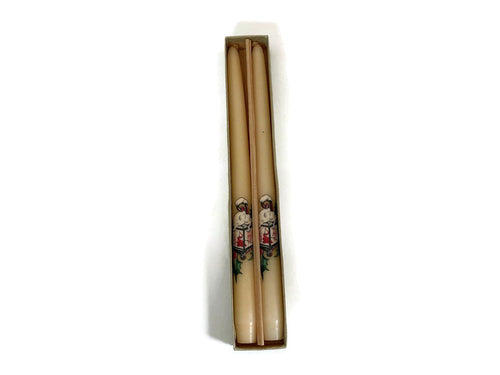 Midcentury Christmas Candle Tapers in Original Box at Duckwells