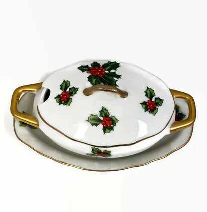 Midcentury Christmas Condiment Server by Lefton at Duckwells