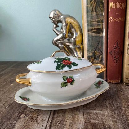 Midcentury Christmas Condiment Server by Lefton at Duckwells