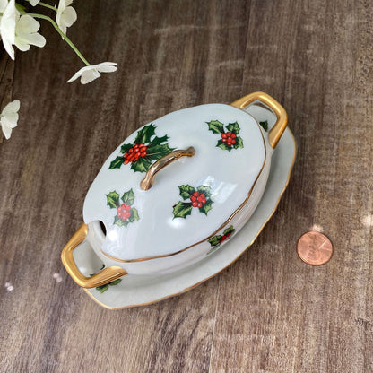 Midcentury Christmas Condiment Server by Lefton at Duckwells