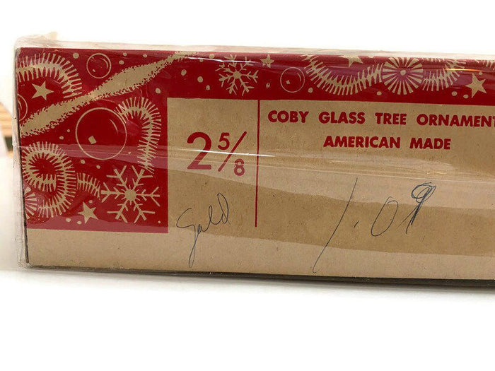 Midcentury Coby Gold Glass Christmas Ornaments at Duckwells
