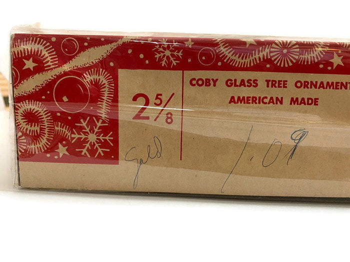 Midcentury Coby Gold Glass Christmas Ornaments at Duckwells
