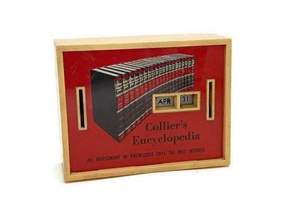 Midcentury Collier's Encyclopedia Advertising Calendar Bank at Duckwells
