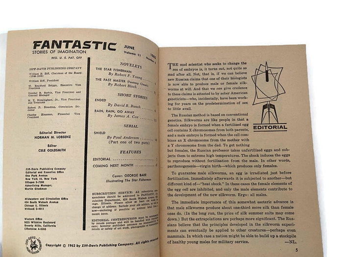 Midcentury Fantastic Stories of Imagination Magazine, June 1962 at Duckwells