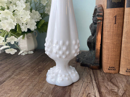 Midcentury Fenton Hobnail Stretch Milk Glass Vase at Duckwells