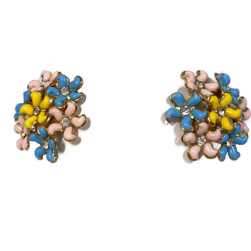 Midcentury Flower Clip On Earrings at Duckwells