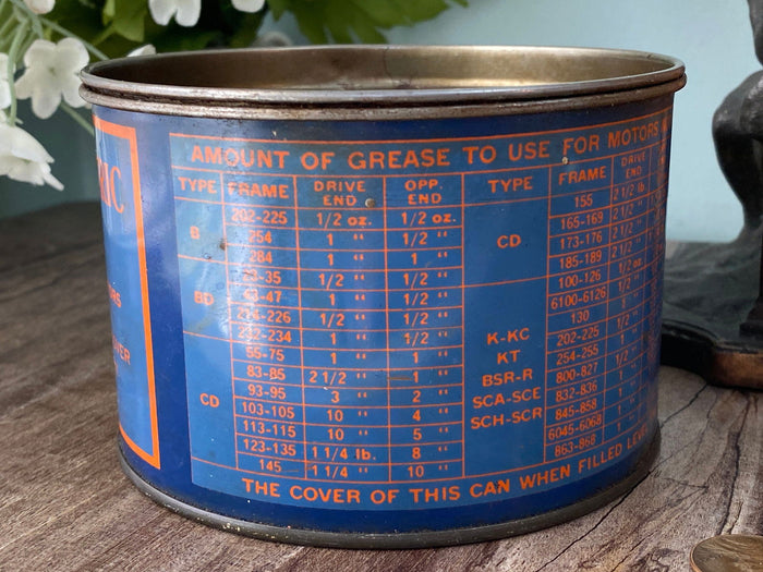 Midcentury General Electric Grease Tin Can at Duckwells