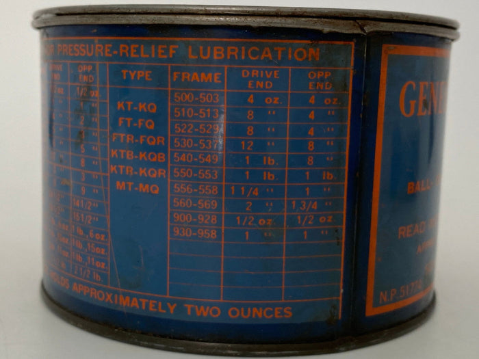 Midcentury General Electric Grease Tin Can at Duckwells