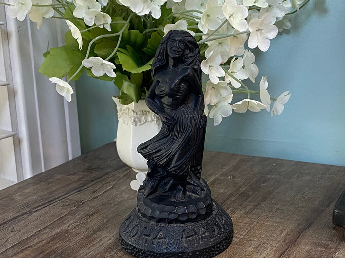 Midcentury Hawaiian Lava Figurine, Coco Joes Hula Dancer at Duckwells