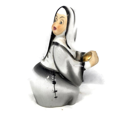 Midcentury Nun Figurine, Geo Z. Lefton Baseball Catcher at Duckwells