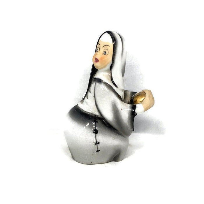 Midcentury Nun Figurine, Geo Z. Lefton Baseball Catcher at Duckwells