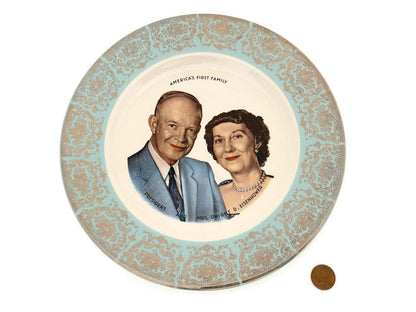 Midcentury President and Mrs. Dwight D. Eisenhower Plate at Duckwells