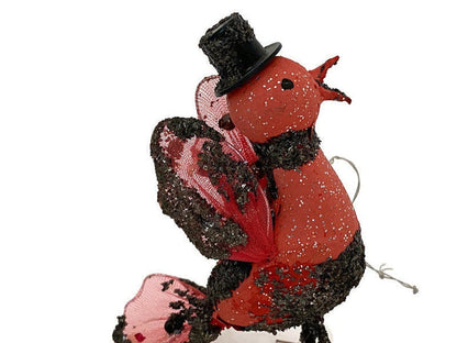 Midcentury Putz Christmas Birds, 1950s Mica Ornaments at Duckwells