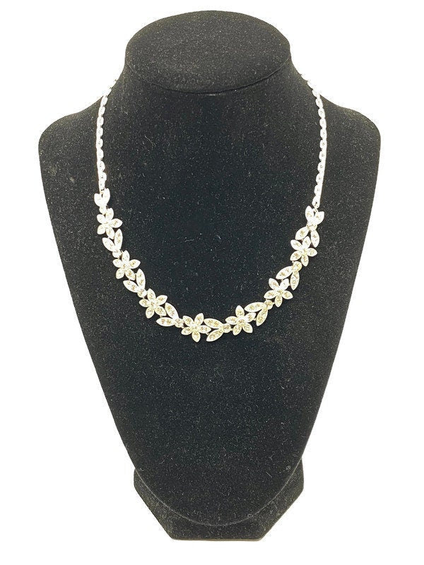 Midcentury Rhinestone Necklace signed ORA at Duckwells