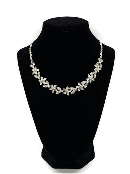 Midcentury Rhinestone Necklace signed ORA at Duckwells