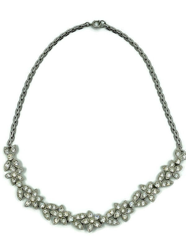 Midcentury Rhinestone Necklace signed ORA at Duckwells