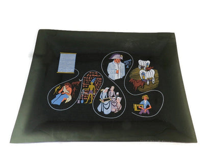 Midcentury Sewing Dish, Story of Thread by Coats and Clark at Duckwells
