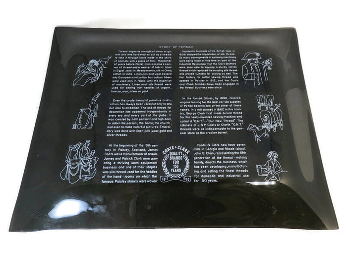 Midcentury Sewing Dish, Story of Thread by Coats and Clark at Duckwells