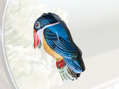 Midcentury Tin Litho Bird Pin Made in Japan at Duckwells