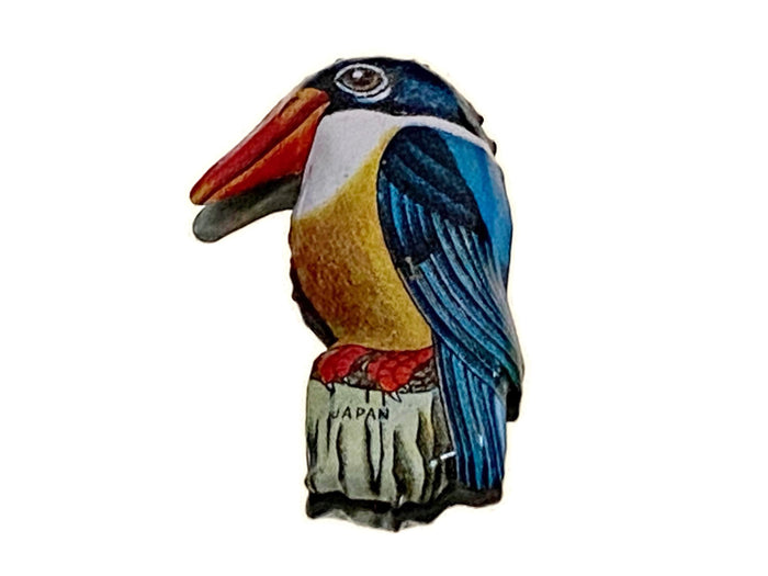 Midcentury Tin Litho Bird Pin Made in Japan at Duckwells