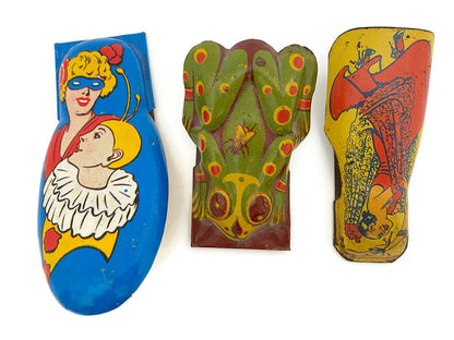 Midcentury Tin Litho Clickers at Duckwells