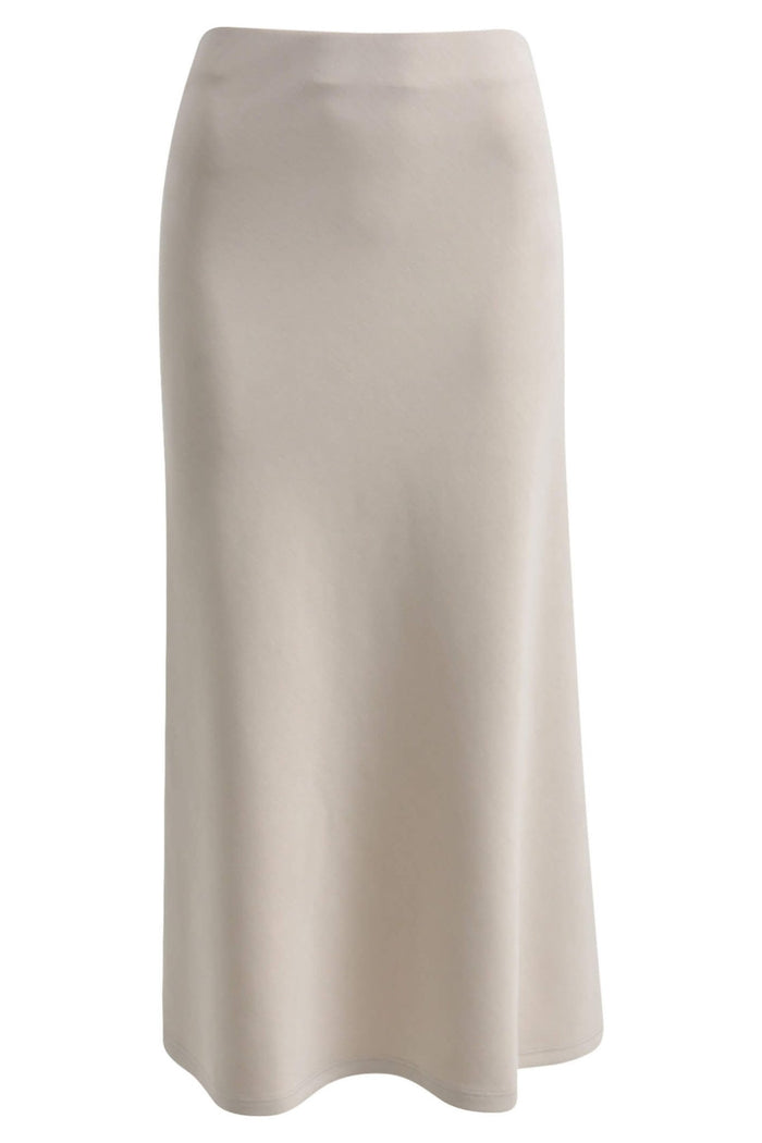 Milano 33-5190-1237 Beige A-Line Asymmetric Hem Skirt - Dotique Chesterfield