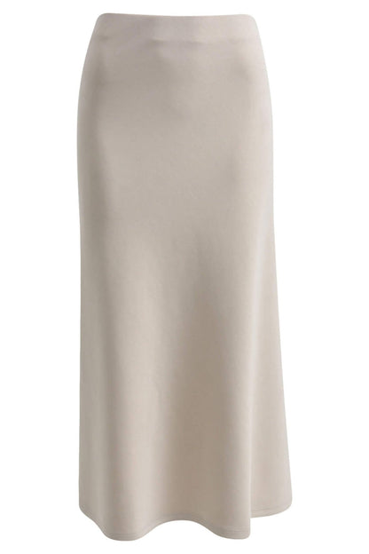Milano 33-5190-1237 Beige A-Line Asymmetric Hem Skirt - Dotique Chesterfield