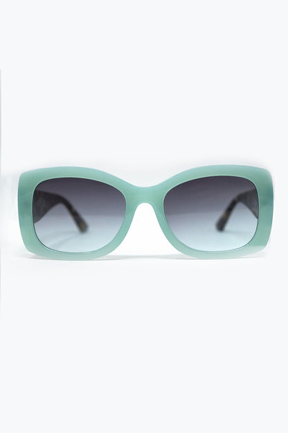 Mint Green Oversized Oval Sunglasses in Acetate