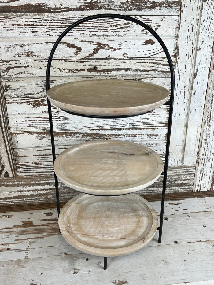 Modern Farmhouse Three Tier Wooden Riser