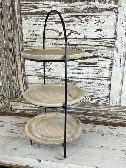 Modern Farmhouse Three Tier Wooden Riser