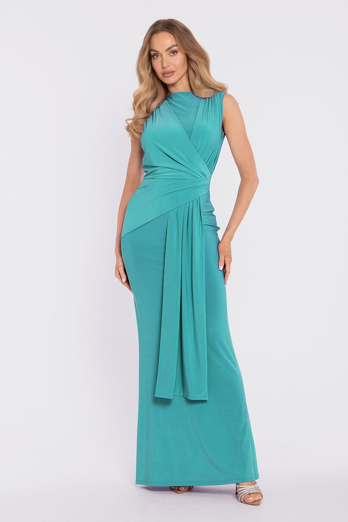 Moe Elegant Aqua Long Dress for Special Occasions green - Dresses