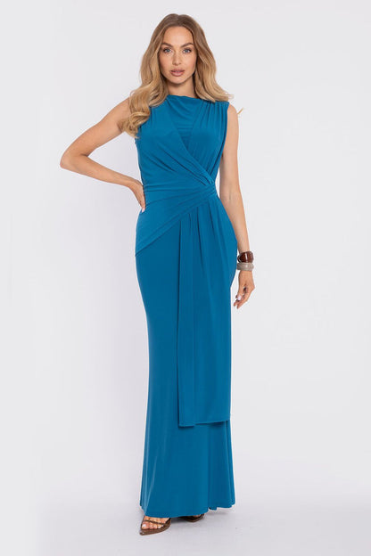 Moe Elegant Aqua Long Dress for Special Occasions blue - Dresses