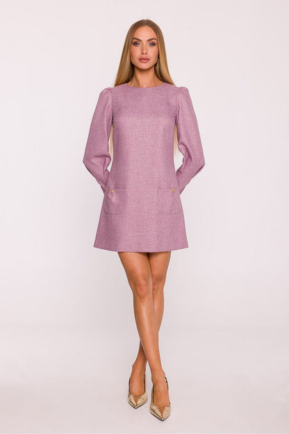 Moe Long Sleeve in Melange Fabric Dress for Women - Dresses