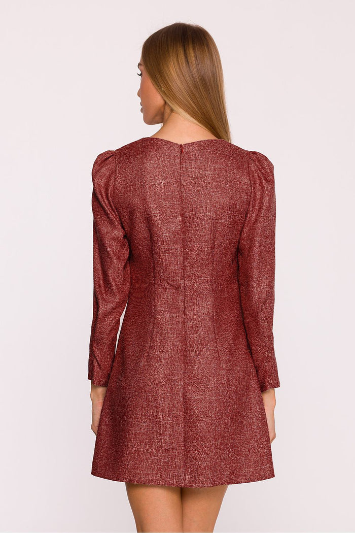 Moe Long Sleeve in Melange Fabric Dress for Women - Dresses